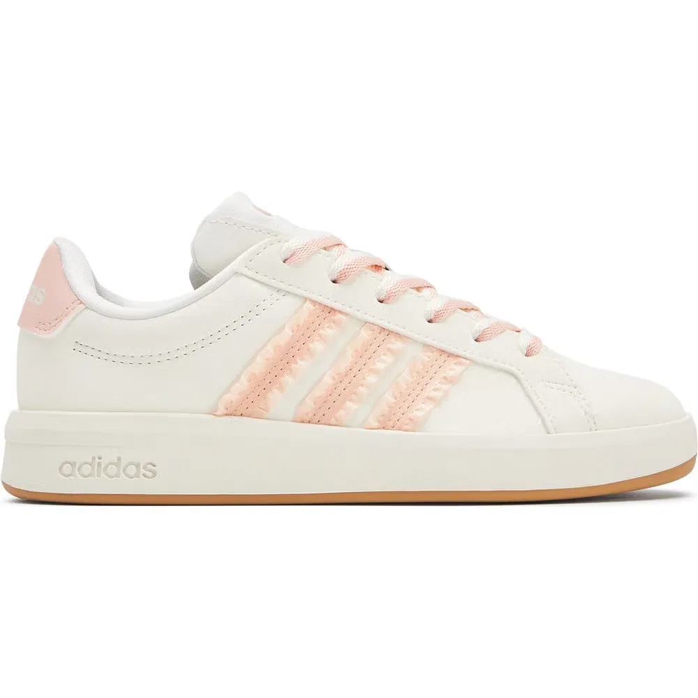 Детские кроссовки Grand Court 3.0 на шнуровке Adidas, White — фото 2