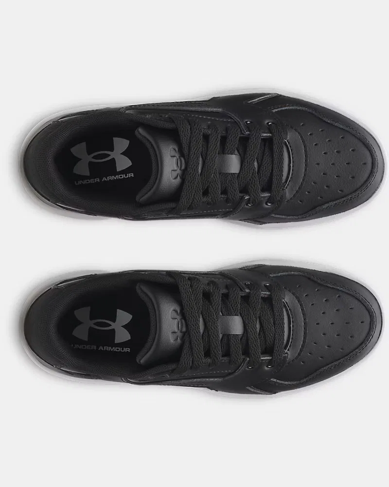 Кроссовки детские из натуральной кожи с амортизацией UA Flex UnderArmour, Black/White — фото 3