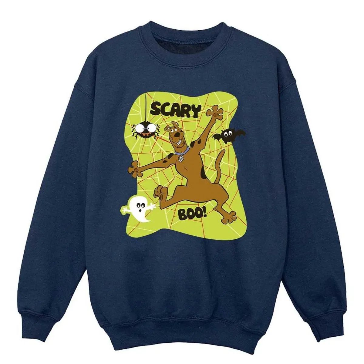 Детский свитшот с принтом Scary Boo! Scooby Doo, Navy — фото 2