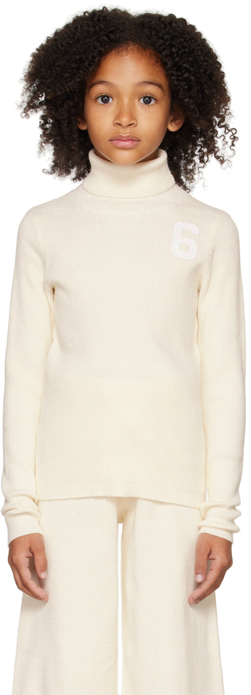 

Детская водолазка с логотипом Off-White MM6 Maison Margiela