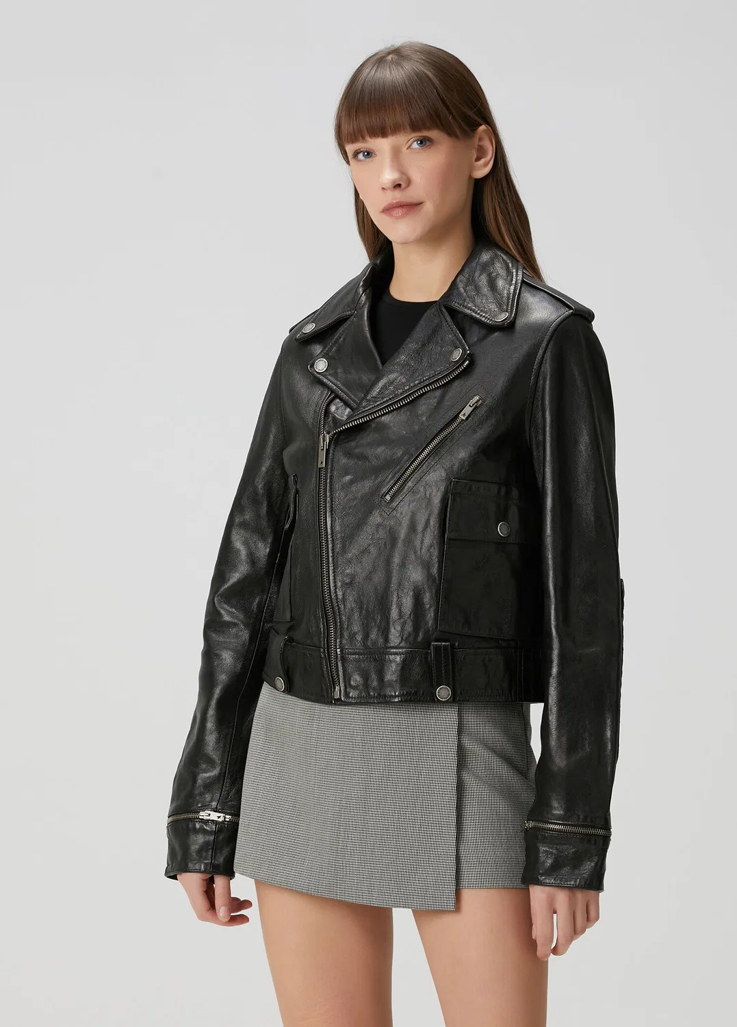 Кожаная куртка косуха Golden Goose, black — фото 3