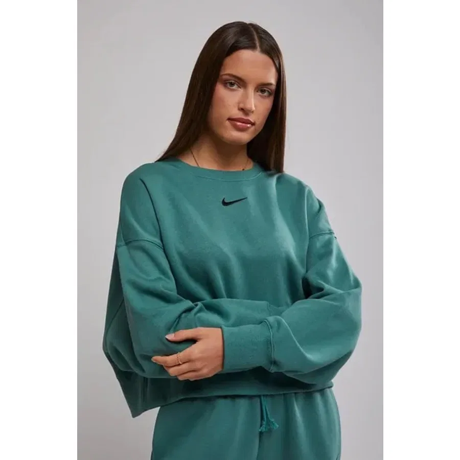 Свитшот женский оверсайз с флисом Nike Sportswear Essentials, Зеленый