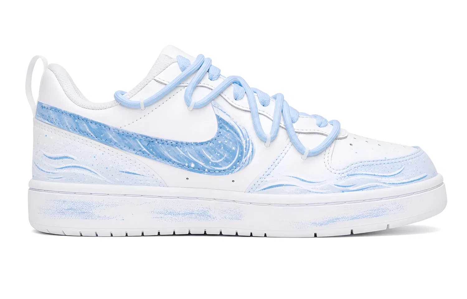 Детские кроссовки для скейтбординга с принтом Court Borough 2 Nike, Light Blue — фото 4