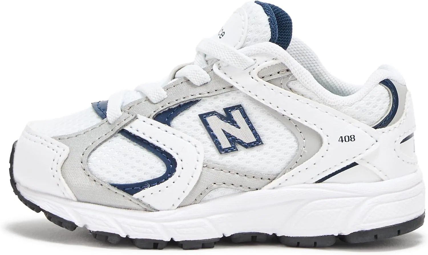Детские кроссовки для девочек с шнурком-резинкой New Balance, White/Natural Indigo — фото 2