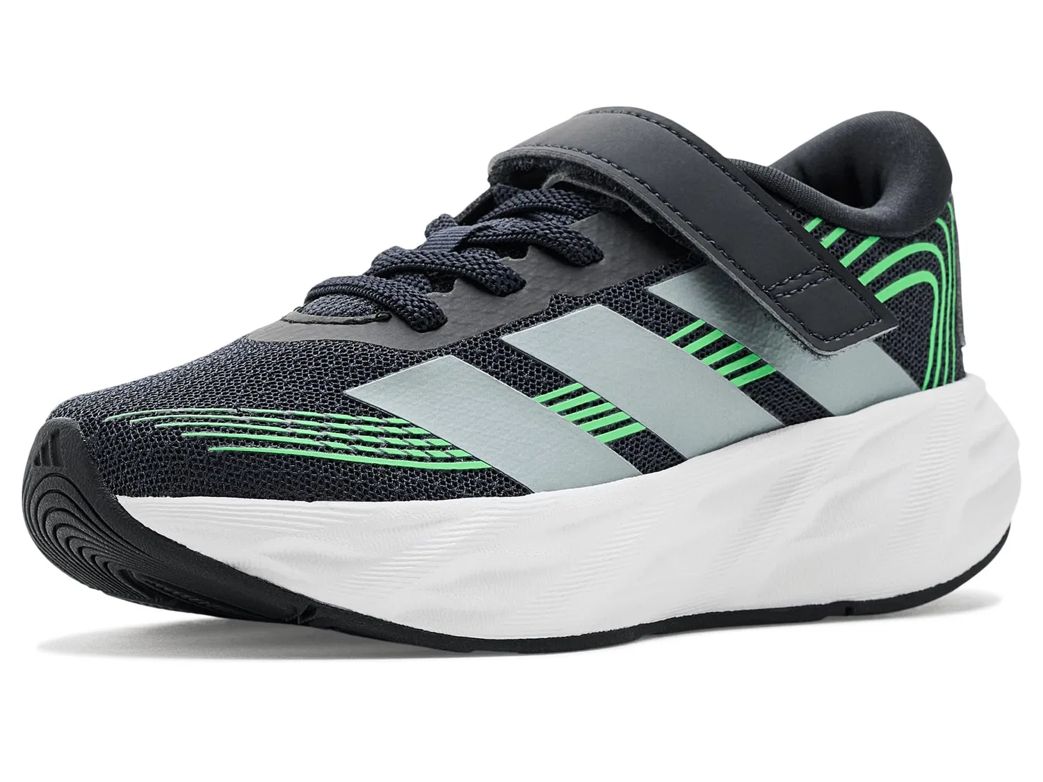 Детские кроссовки Galaxy 8 Adidas Kids, Night Grey/Tech Grey Metallic/Screaming Green