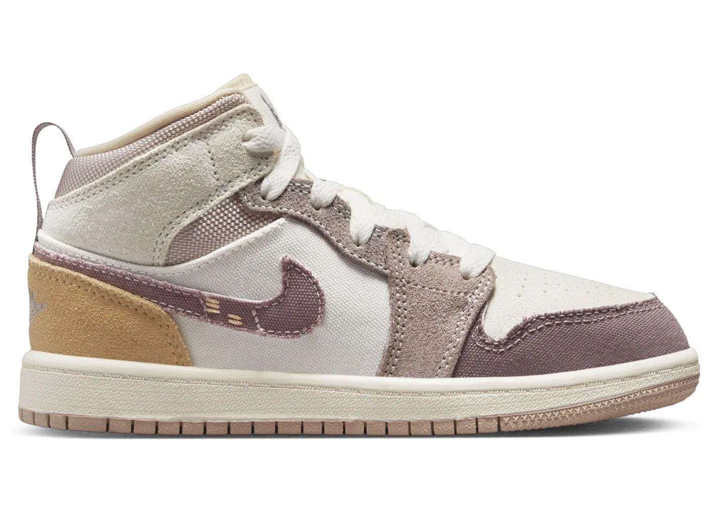 Детские кроссовки Lifestyle Jordan 1 Mid SE Craft Jordan, Sail Fossil Stone Celestial Gold Taupe Haze