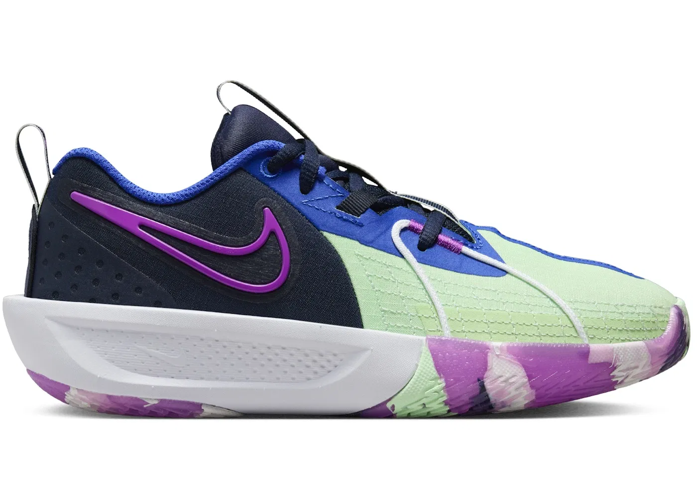 Детские кроссовки для баскетбола Nike GT Cut 3 SE, Obsidian/Vapor Green/Hyper Royal/Hyper Violet