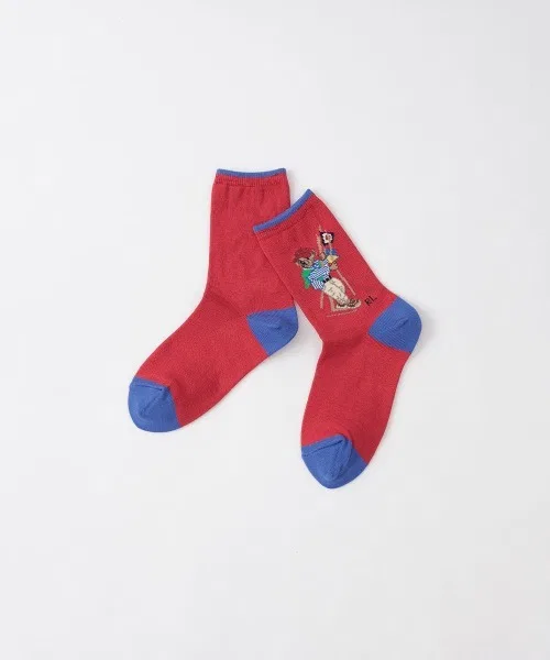 Детские носки с принтом Sailing Bear POLO RALPH LAUREN, Red