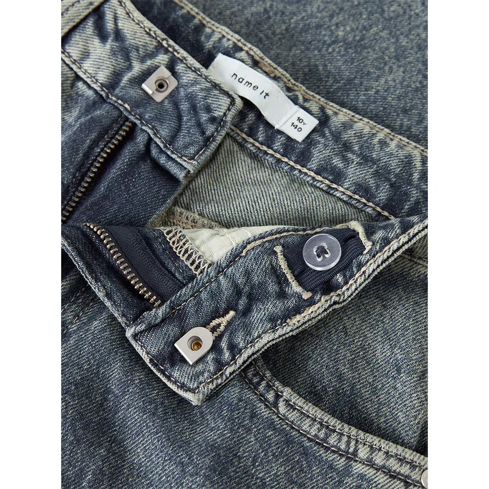Детские джинсы для девочек с широким кроем Rose Wide Fit Name it, Blue — фото 3