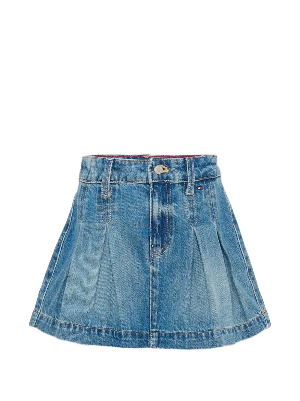Плиссированная джинсовая юбка Tommy Hilfiger Junior, синий