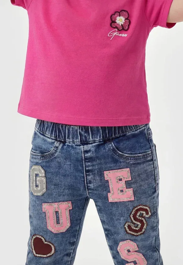 Джинсы с нашивкой-логотипом - прямые джинсы Guess, синий — фото 3