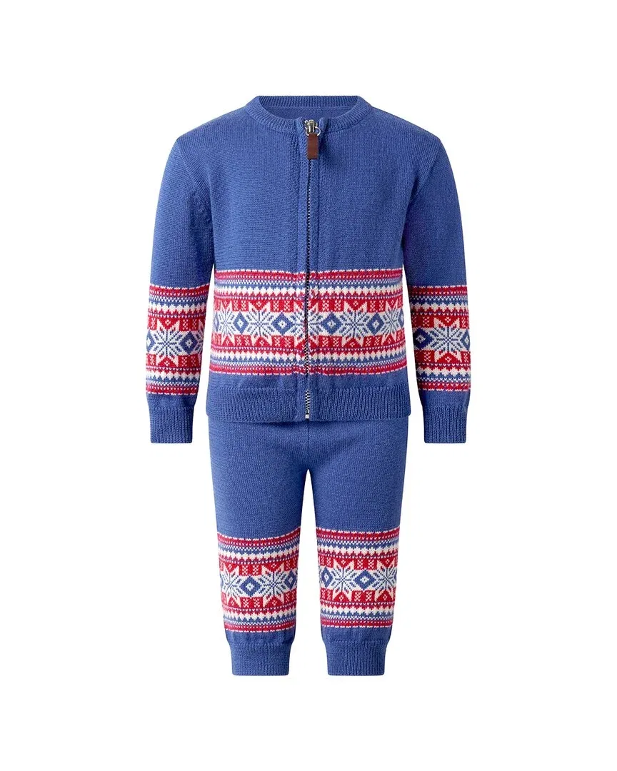 Детский комплект вязаный с жаккардовым узором Fairisle Knit Set Rachel Riley, Navy/Red