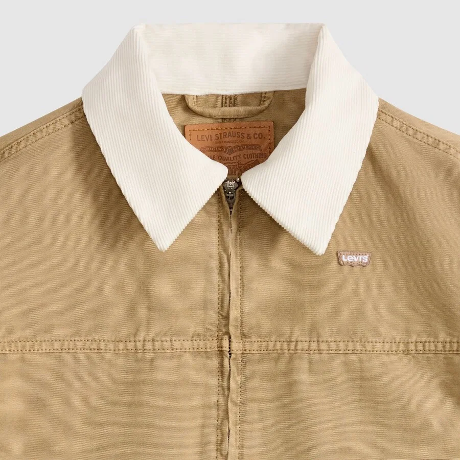 Куртка LEVI'S для межсезонья, модель «Свободная рабочая куртка», бежевого цвета — фото 4