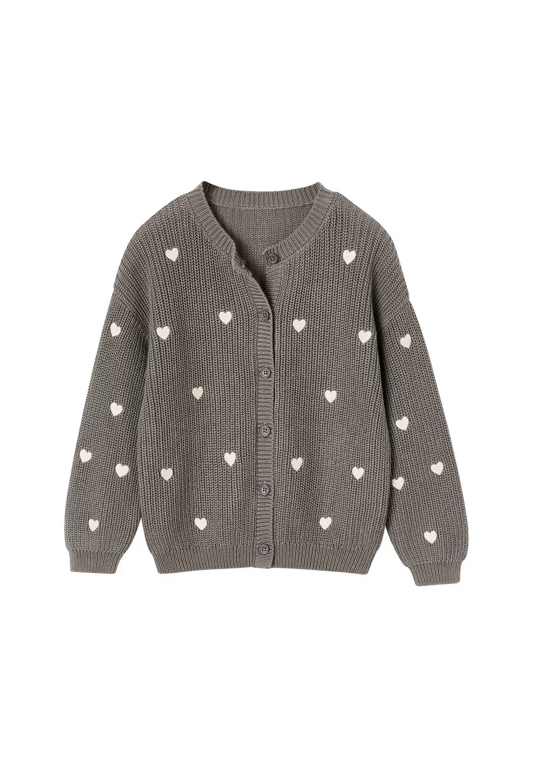 Mädchen strickjacke mit kleinenstickereien - кардиган Vertbaudet, Olivgrün
