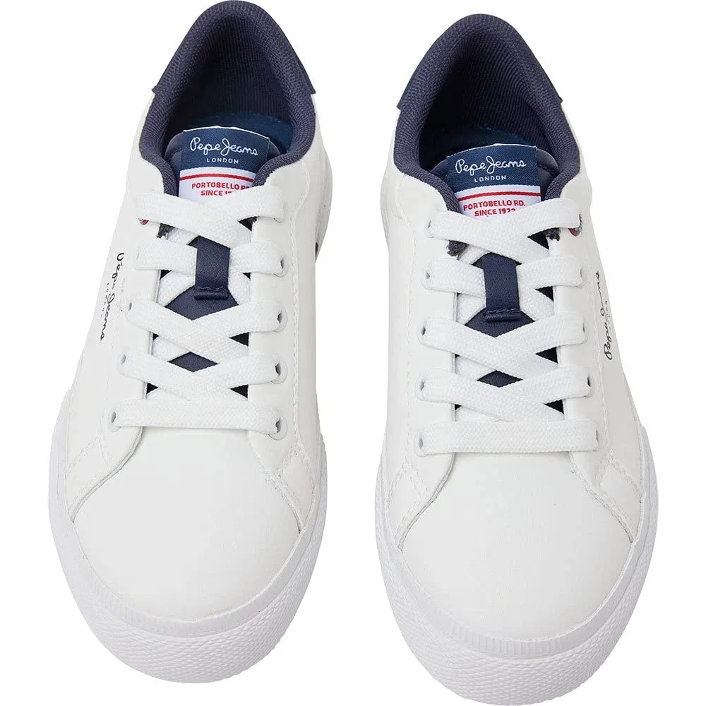 Детские кроссовки для мальчиков с тисненым логотипом Kenton Flag B Pepe Jeans, Белый — фото 4