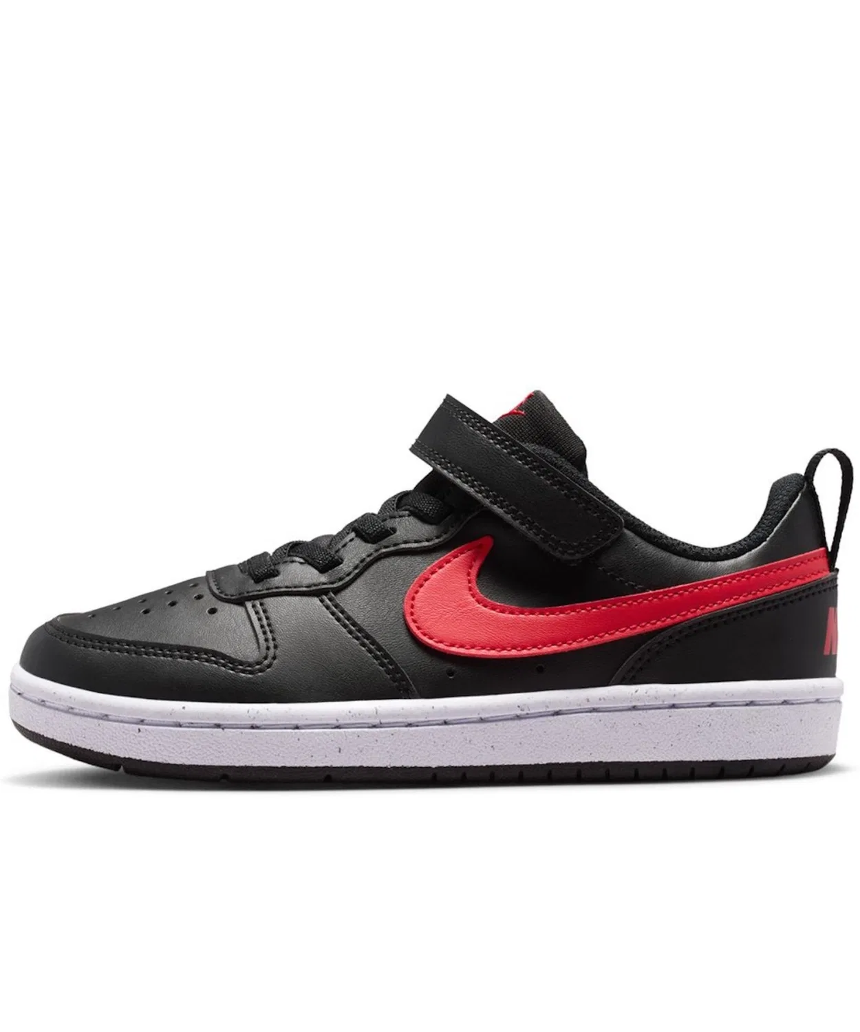 Детские кроссовки с липучками Court Borough Low Recraft PS NIKE, Black/Red