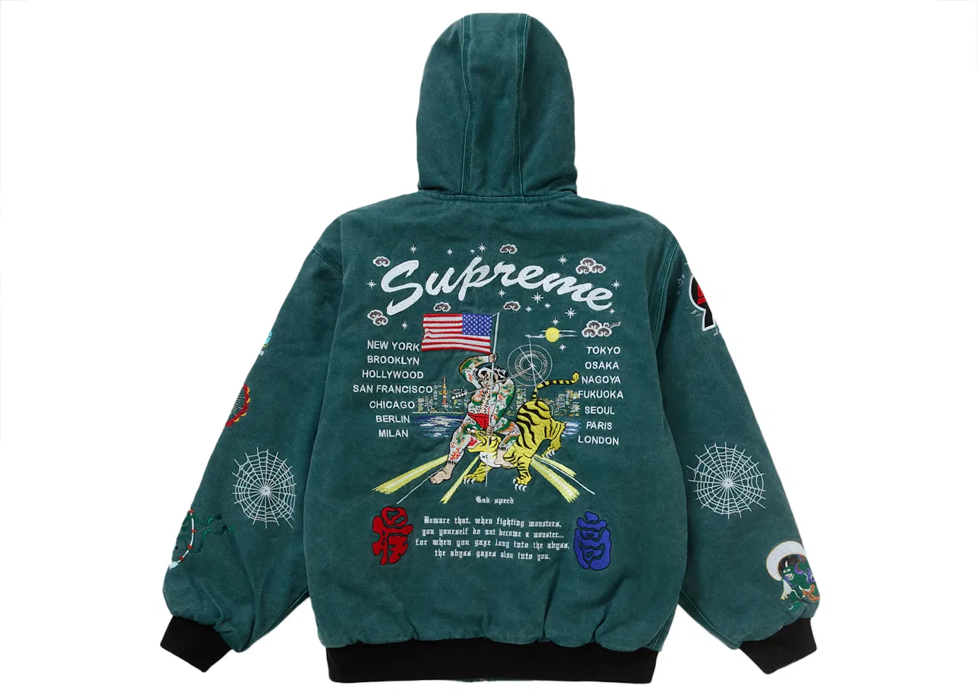 Мужская куртка с капюшоном Supreme AOI Hooded Work Jacket, Teal — фото 3