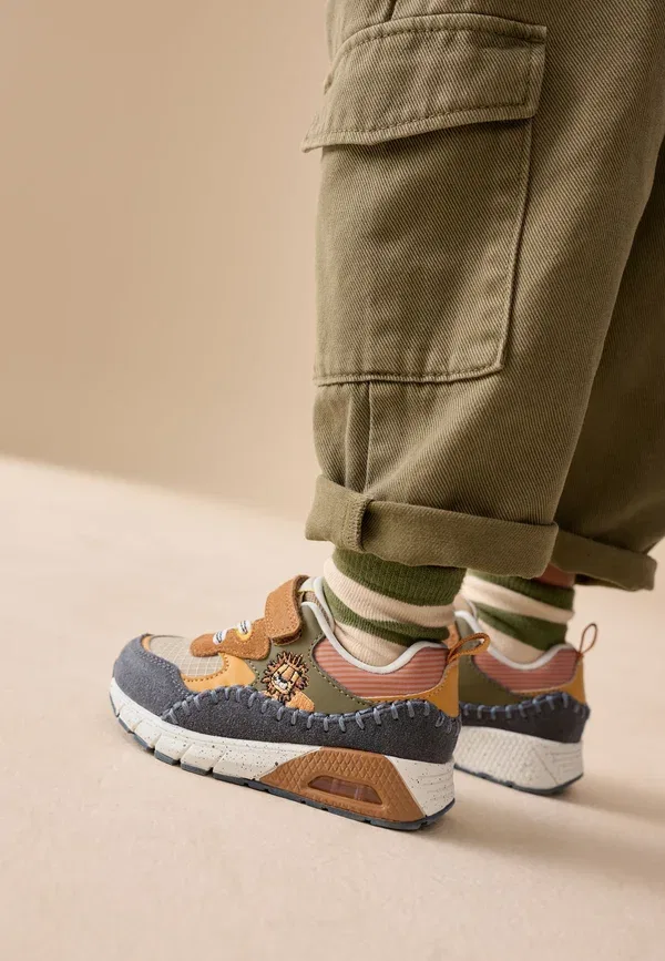 Кроссовки с эластичным шнурком из замши Next, коричневый лев