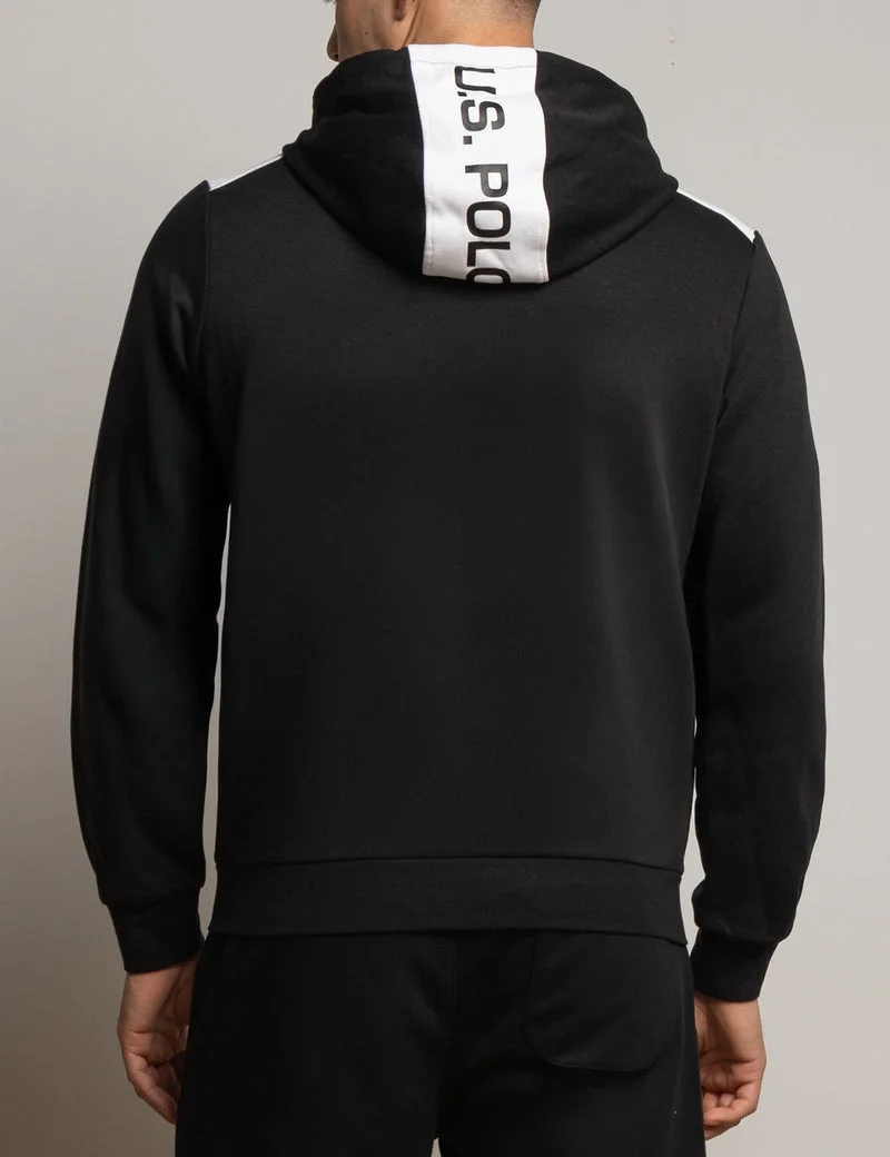 Мужская толстовка U.S. Polo Assn. White Label Bonded Interlock Zip, черный — фото 2