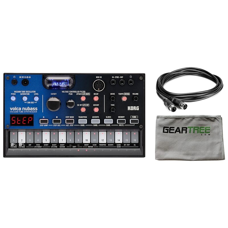 

Korg VOLCANUBASS Ламповый бас-синтезатор с тканью и MIDI-кабелем