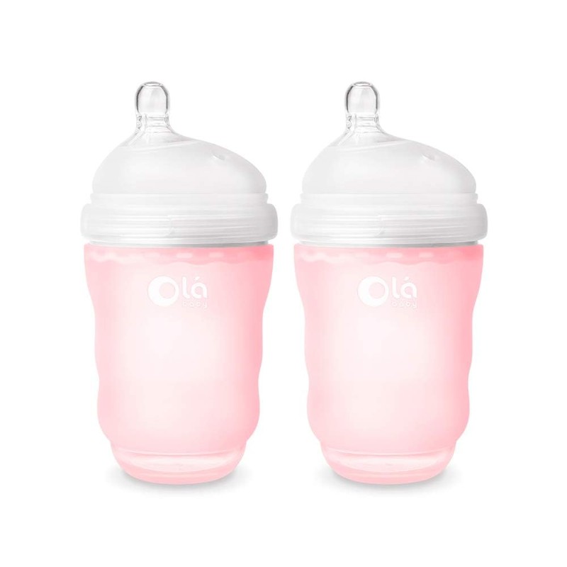 Бутылочки для кормления 2 шт. по 235 мл Olababy Anti-Colic, розовый - фото