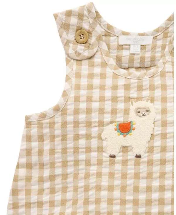 Детский комбинезон с принтом Purebaby, Burrito Gingham — фото 3