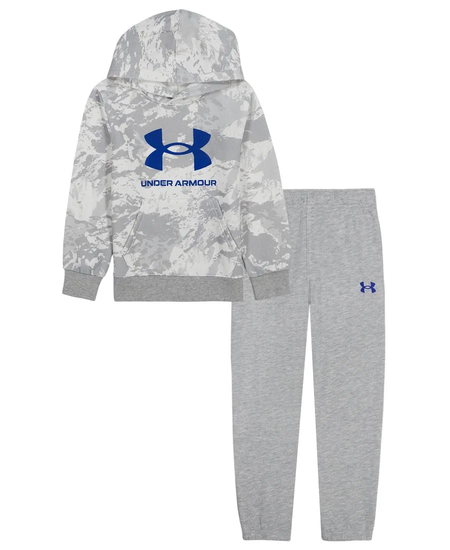 Комплект из худи и джоггеров с флисом Rival Under Armour, White Camo/Mod Gray Heather