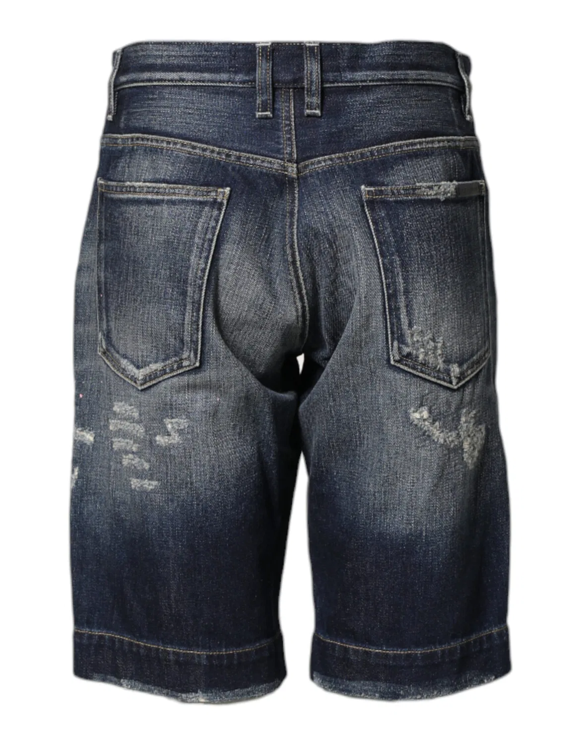 Мужские шорты-бермуды из джинсовой ткани с потертостями Bermuda Denim Shorts Dolce & Gabbana, Blue — фото 3
