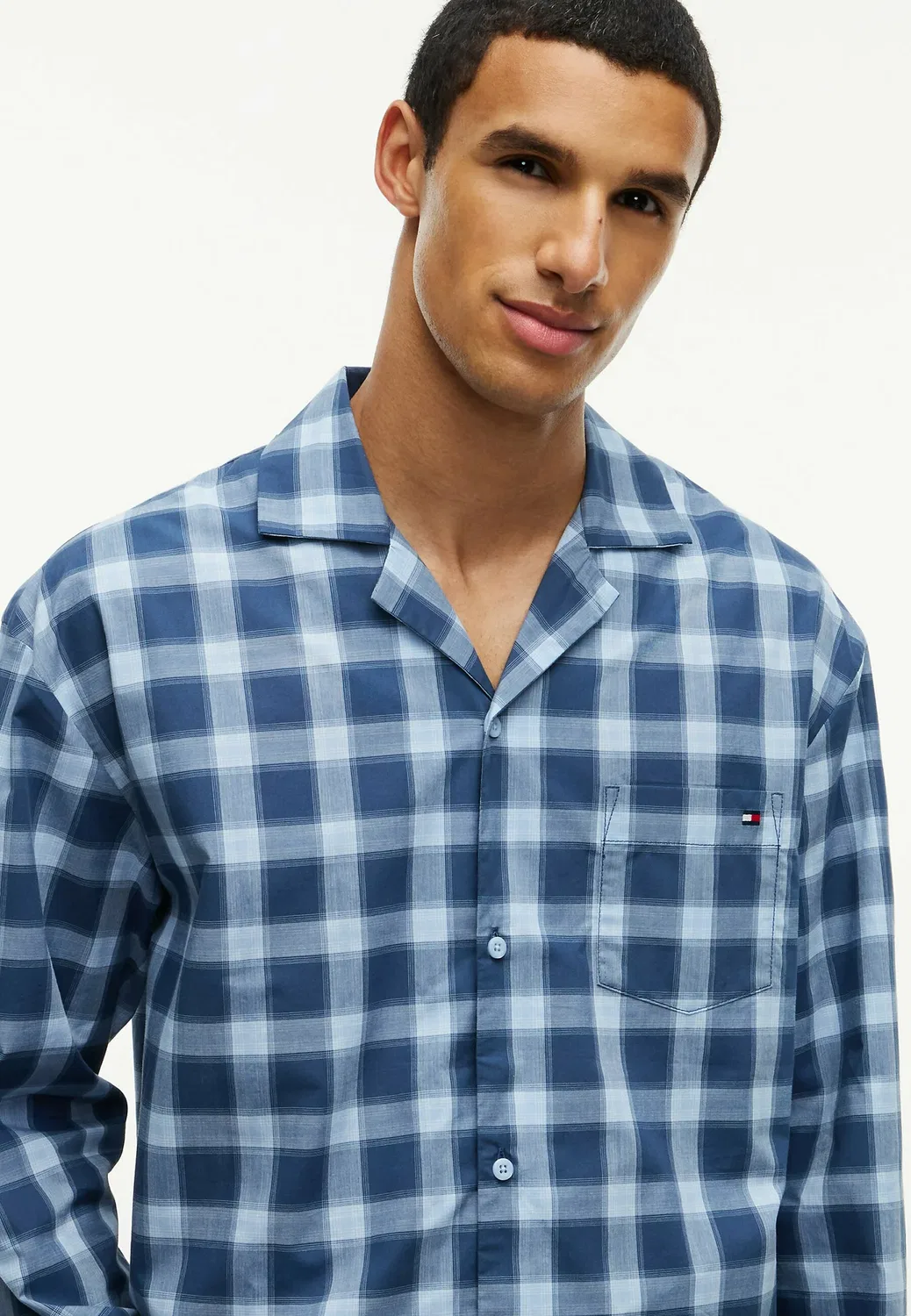Оригинальный пижамный комплект с принтом - пижамный комплект Tommy Hilfiger, Chambray Blue Shadow Check — фото 3