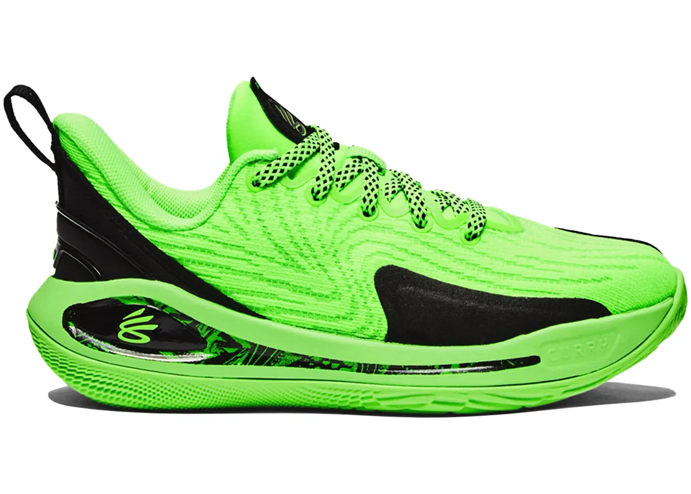 Детские кроссовки для мальчиков с принтом Under Armour Curry Flow 12 Extraterrestial, Black Green