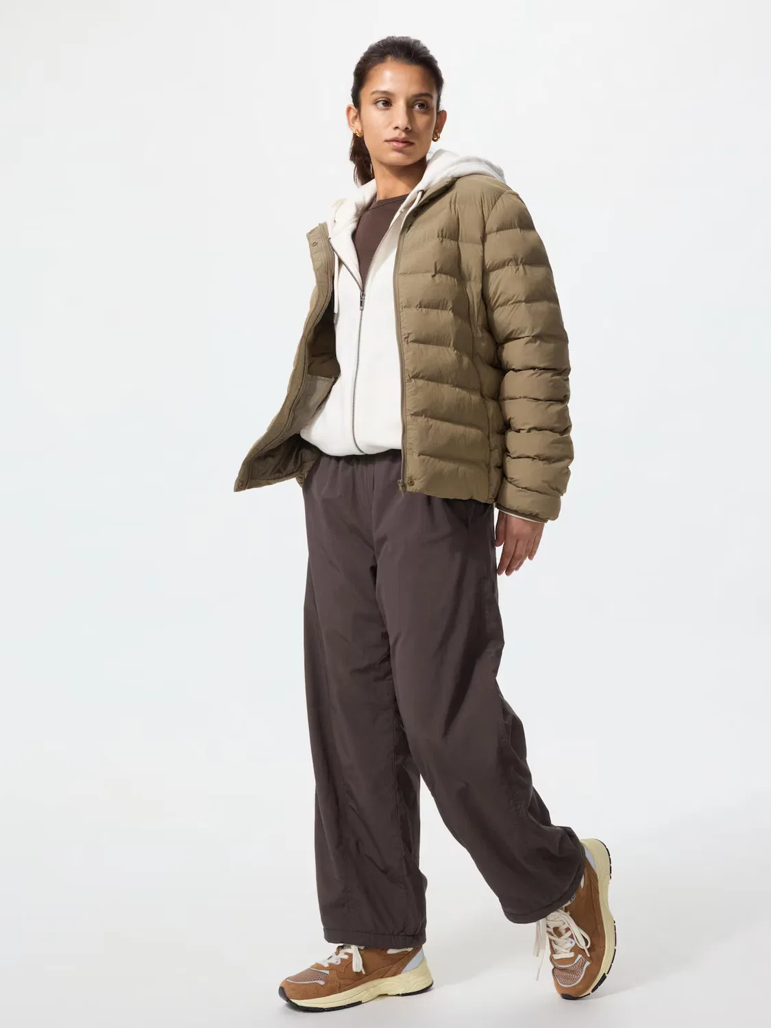 Короткие брюки Uniqlo, теплые удобные, темно-коричневый