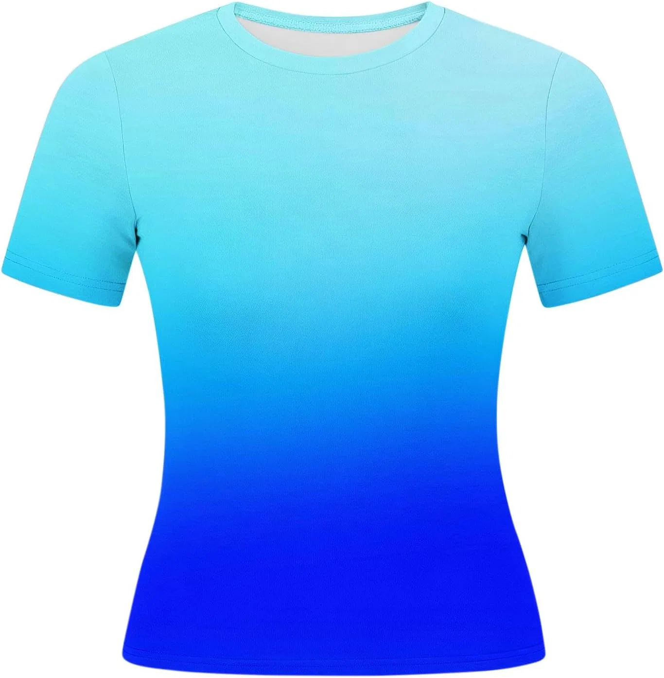 Женская облегающая футболка-кроп топ Gradient, Blue — фото 4