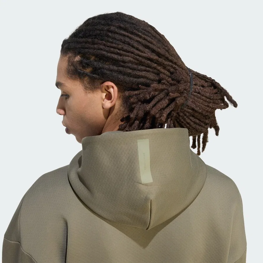 Спортивная кофта с капюшоном на молнии Z.N.E. Full Zip Track Top adidas, Светло-серый — фото 4