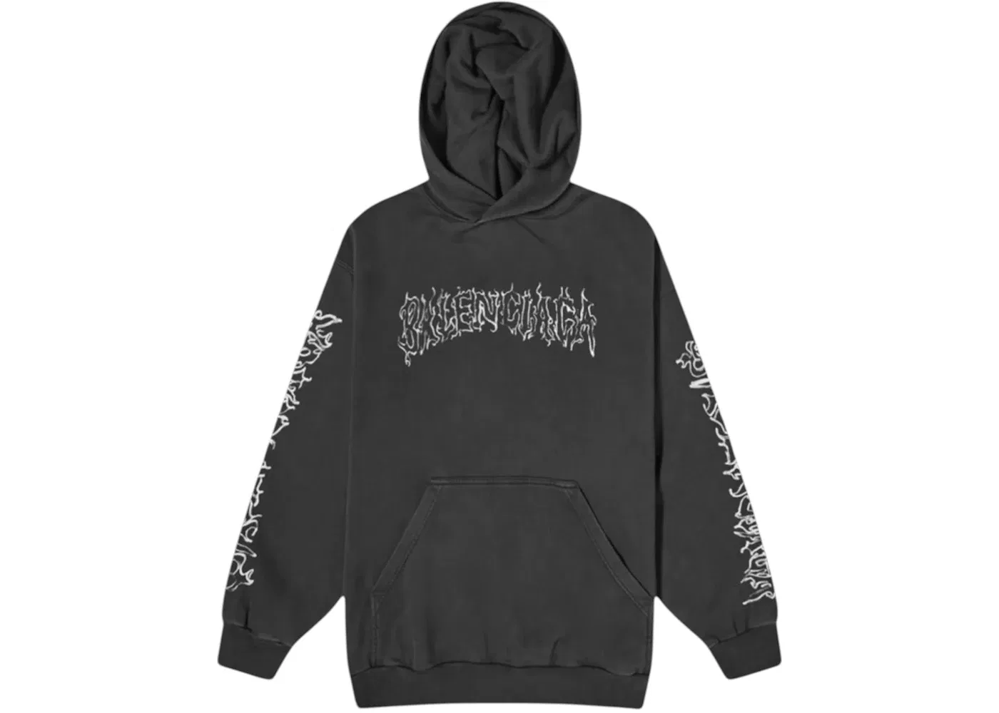 Мужская худи с принтом Metal Logo Balenciaga, Black