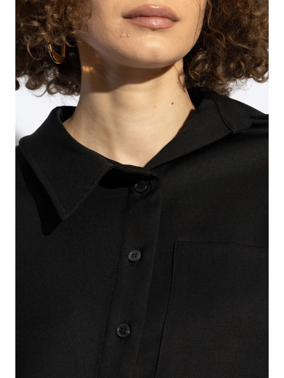 Асимметричная рубашка с длинными рукавами Jacquemus, черный — фото 3