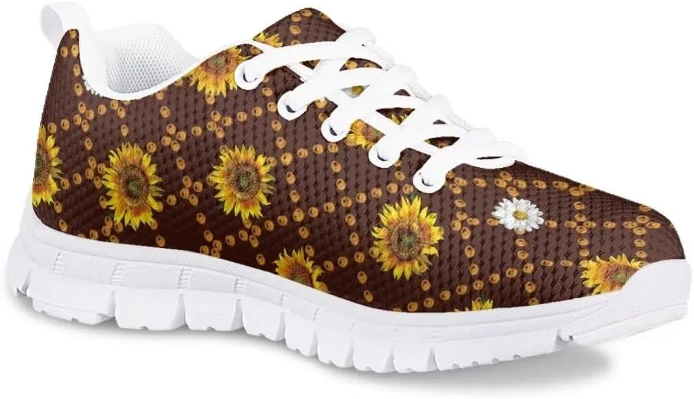 Детские кроссовки на шнуровке с дышащим верхом Pinupub, Sunflowers Daisy — фото 2