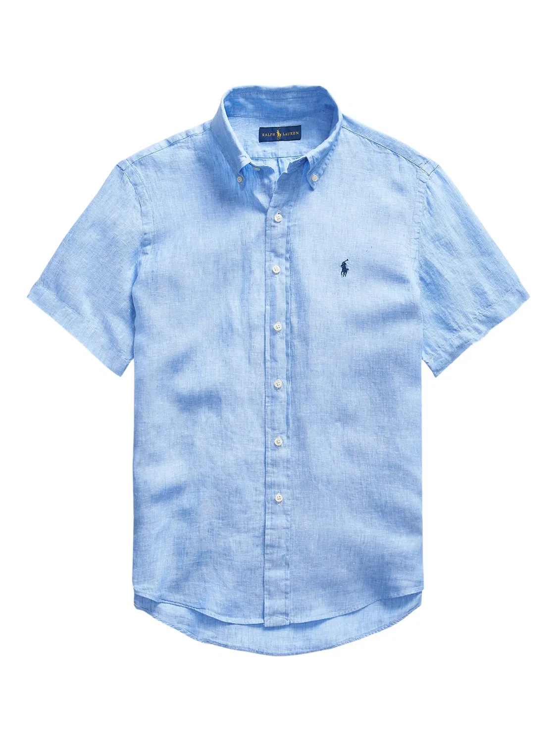 Рубашка с коротким рукавом, льняная, синяя Polo Ralph Lauren, синий
