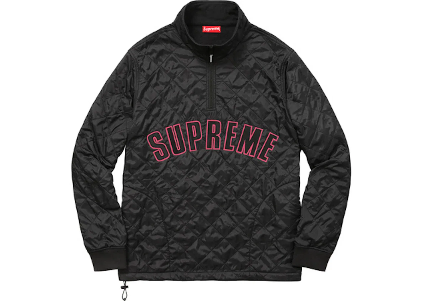 Мужской анорак с принтом Arc Logo Quilted Half Zip Supreme, черный