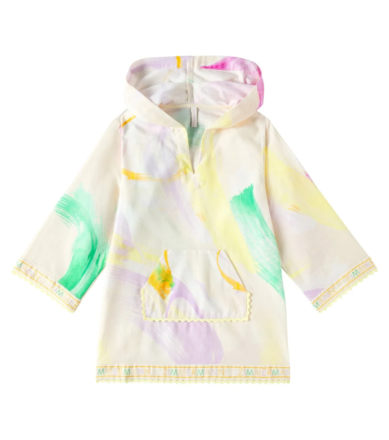 Пляжная накидка из хлопка Everley ZIMMERMANN Kids, белый