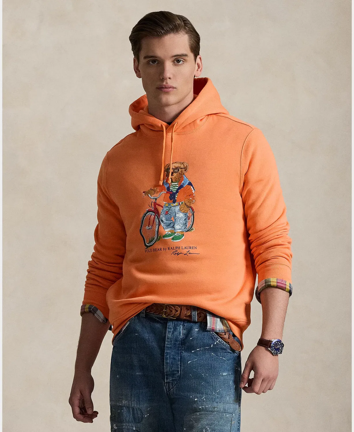 Мужская худи с принтом Polo Bear Polo Ralph Lauren, Melocotón