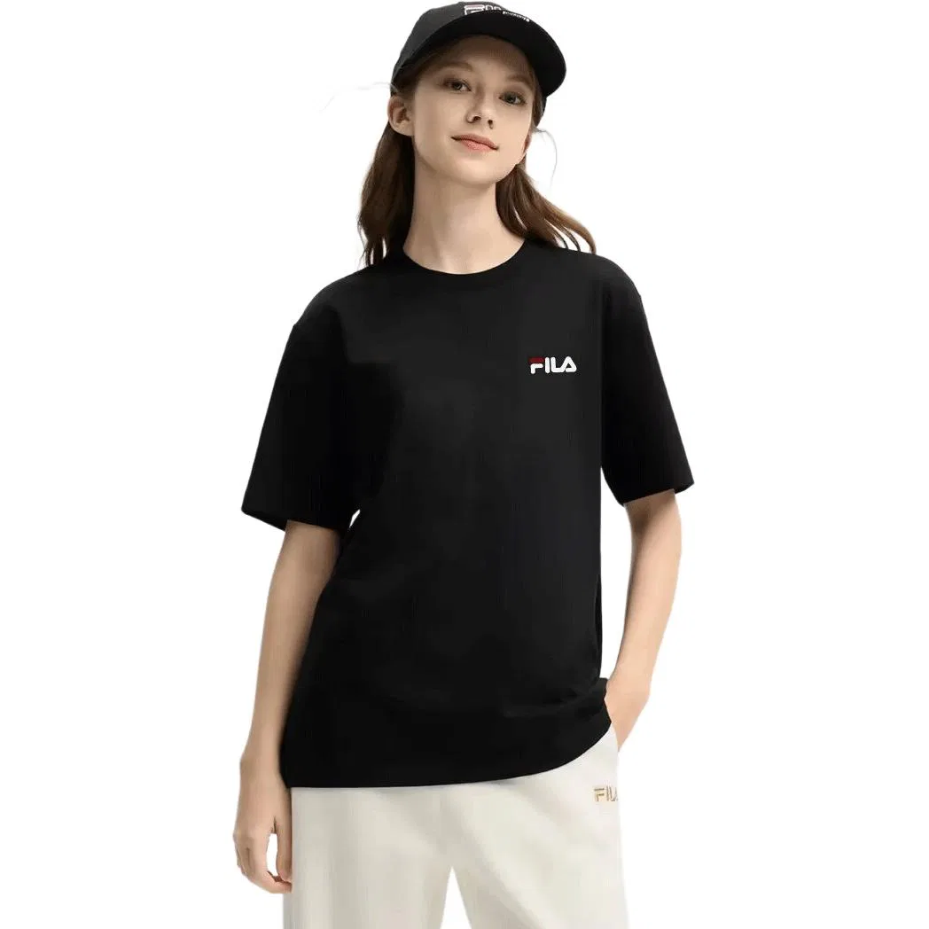 Детская футболка с круглым вырезом, прямого кроя, FILA, Black — фото 3