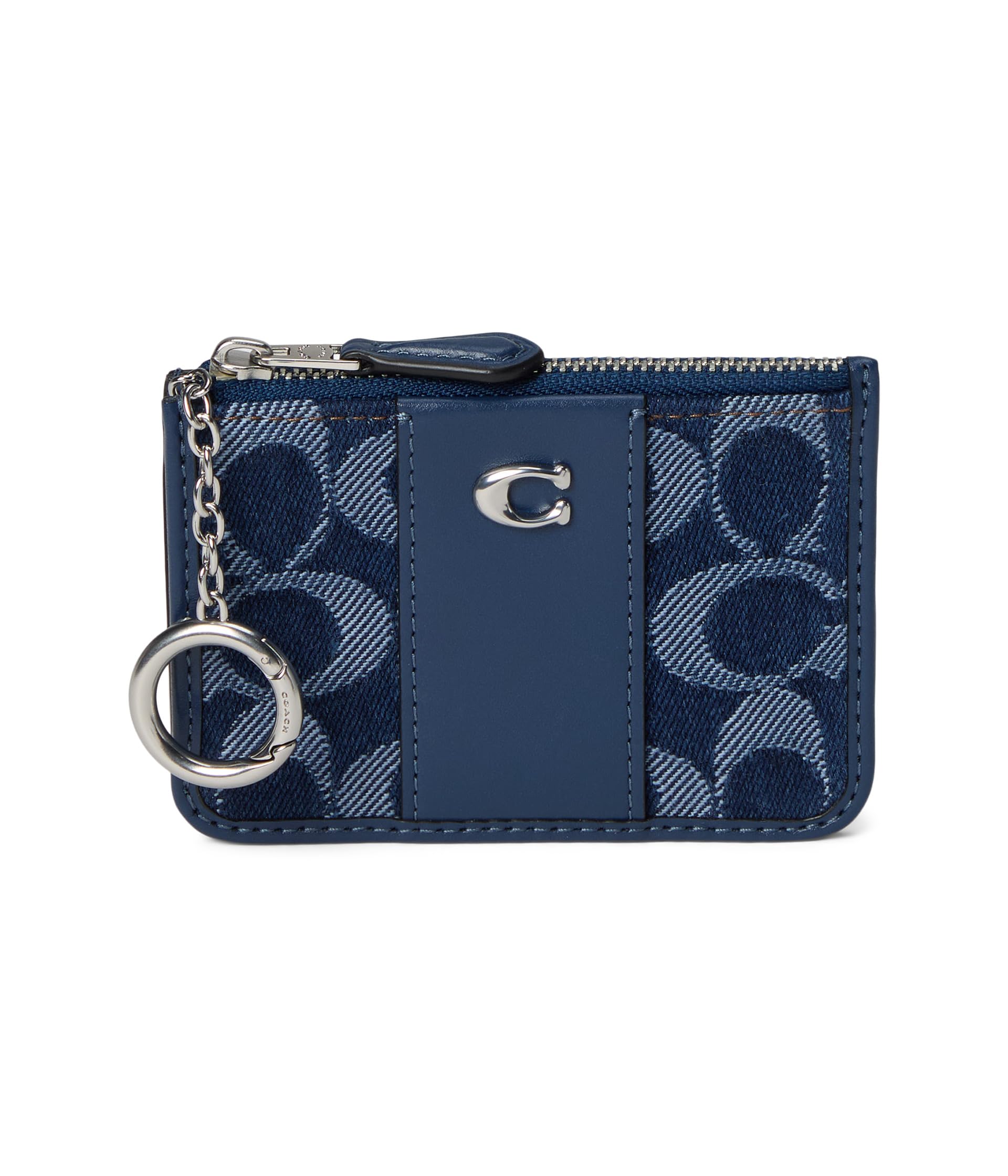 

Кошелек COACH Essential Mini Id Card Case In Signature Denim, цвет Deep Blue Multi