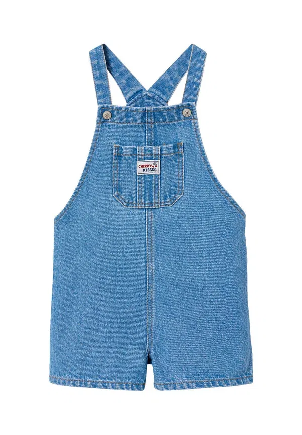 Комплект джинсовый полосатый dungarees Vertbaudet, средне-синий — фото 4