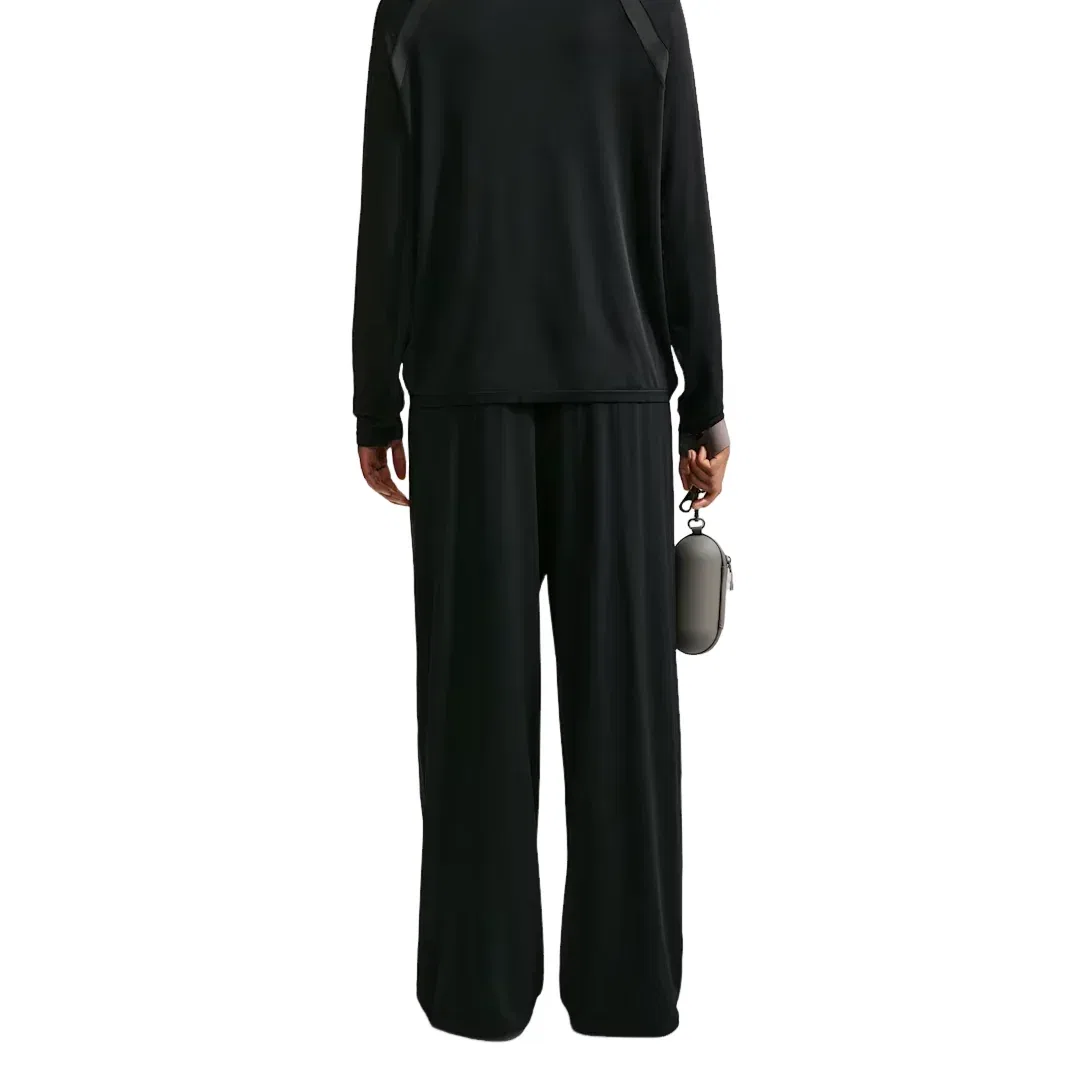 Женские брюки SKIMS Stretch Knit Wide-Leg Pants 'Obsidian Igneous' Nike, Obsidian/Igneous — фото 3