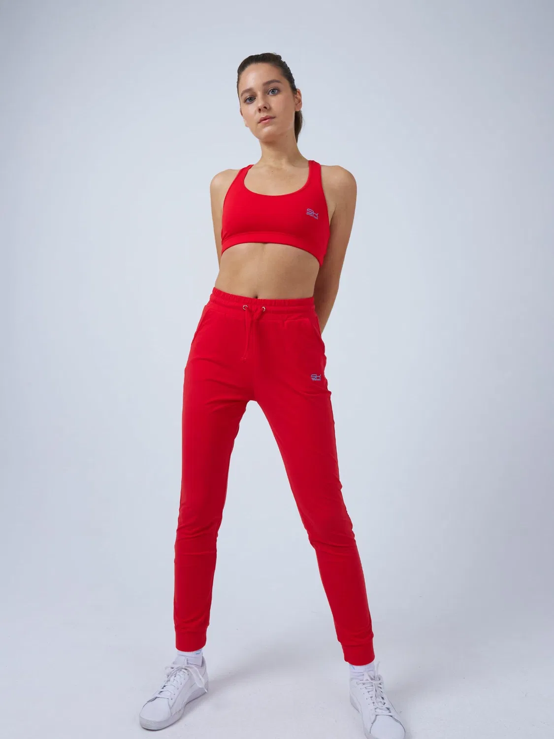 Спортивные брюки Sportkind Regular Workout Pants Jogging Pants красного цвета — фото 4