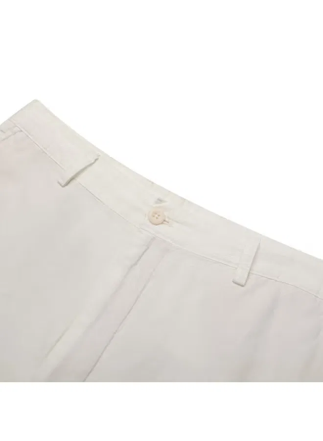 Брюки дышащие из смеси льна с лиоцеллом Zara, белый — фото 4