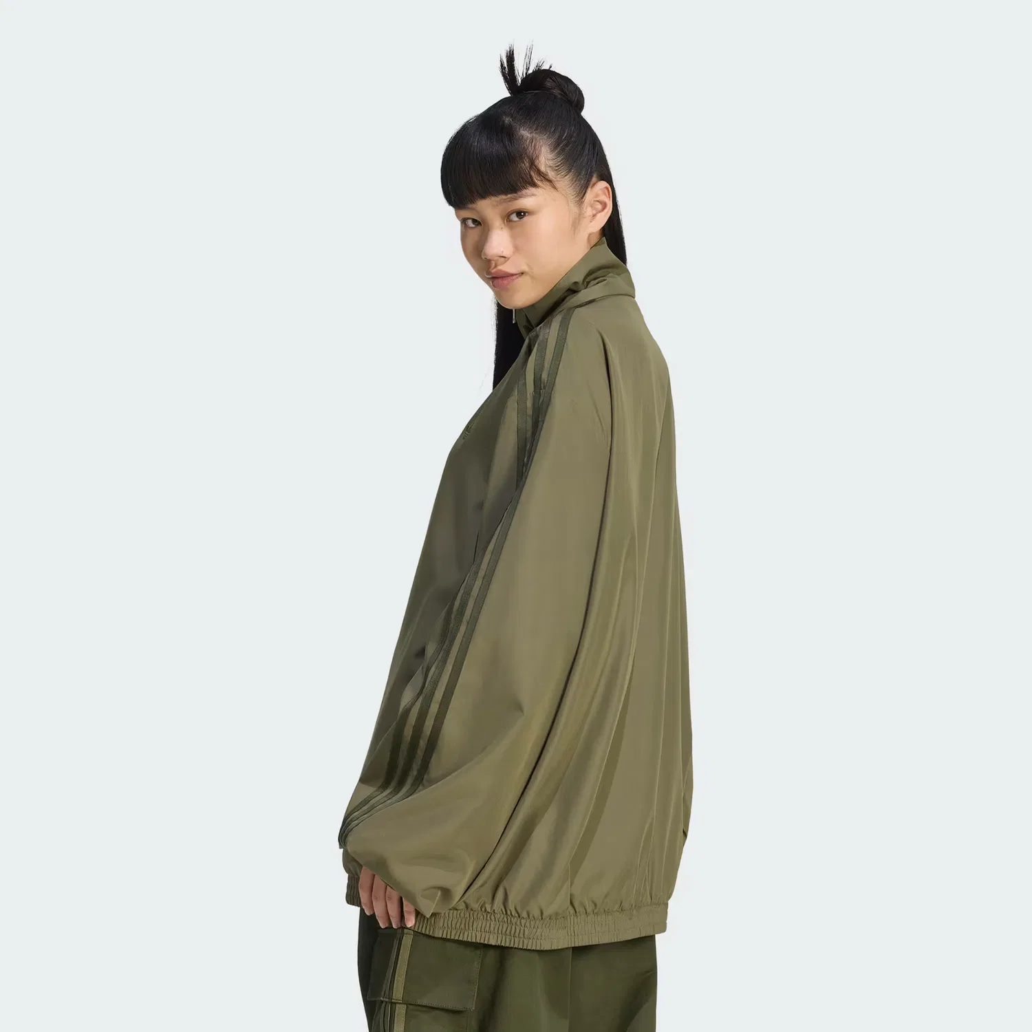 Женская олимпийка на молнии Firebird Adilenium Adidas Originals, Olive Strata/Night Cargo — фото 2