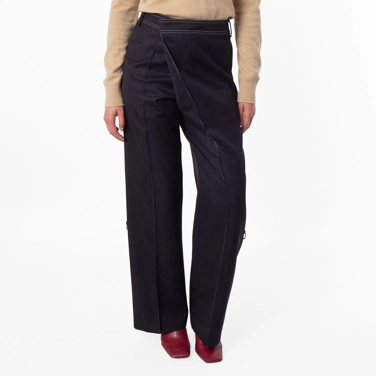 Брюки с запахом Zainab Smart Trousers Burberry, Charcoal Grey