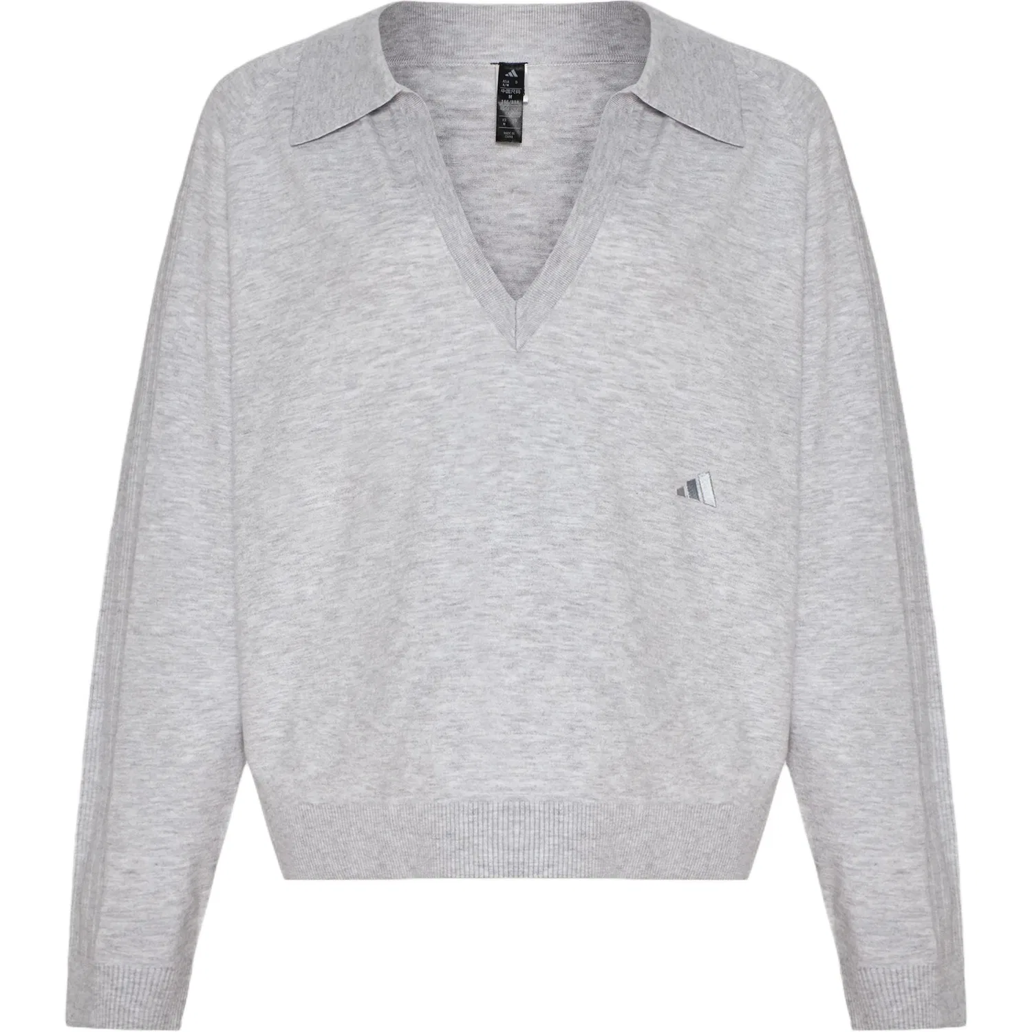 Женский свитер с V-образным вырезом Light Heather Gray Adidas