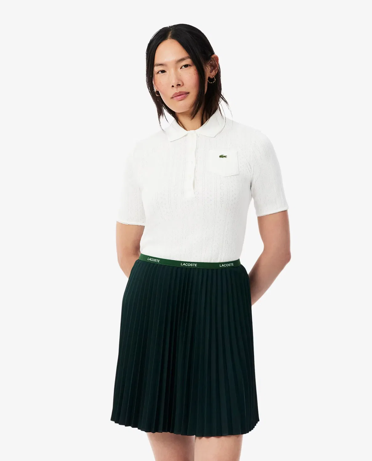 Поло Lacoste Blanco приталенное